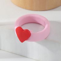 Simple Acrylic Ring Female Korean Color Heart Flower Index Finger Ring sku image 1