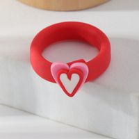 Simple Acrylic Ring Female Korean Color Heart Flower Index Finger Ring sku image 3