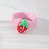 Simple Acrylic Ring Female Korean Color Heart Flower Index Finger Ring sku image 4