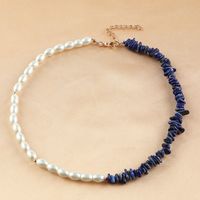 Cadena De Clavícula De Resina Con Collar De Perlas Azul Zafiro Estilo Bohemio sku image 1