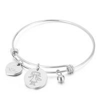 Fashion Simple Retractable Stainless Steel Heart-shaped Couple Bracelet sku image 1