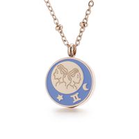 Stainless Steel Titanium Steel 18K Gold Plated Simple Style Plating Constellation Necklace sku image 3