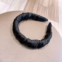 Retro Solid Color Fold Silk Wrinkled Large Headband Wholesale sku image 1