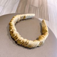 Retro Solid Color Fold Silk Wrinkled Large Headband Wholesale sku image 2
