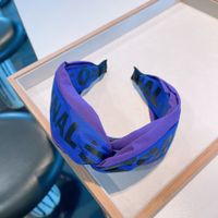 Retro Contrast Color Vitality Purple Heart Printing Combination Headband Wholesale sku image 2
