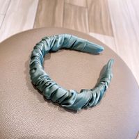 Retro Solid Color Fold Silk Wrinkled Large Headband Wholesale sku image 5