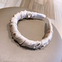 Retro Solid Color Fold Silk Wrinkled Large Headband Wholesale sku image 7