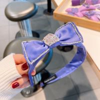Fashion Solid Color Purple Inlaid Rhinestone Bow Shaped Headband Wholesale sku image 5