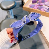 Fashion Solid Color Purple Inlaid Rhinestone Bow Shaped Headband Wholesale sku image 6