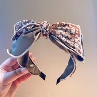 Retro Flower Printing Three-layer Bow Three-dimensional Hairpin Headband sku image 3