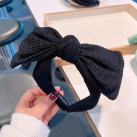 Simple Solid Color Waffle Double-layer Three-dimensional Bow Headband Jewelry sku image 1