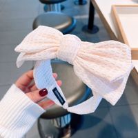 Simple Solid Color Waffle Double-layer Three-dimensional Bow Headband Jewelry sku image 6