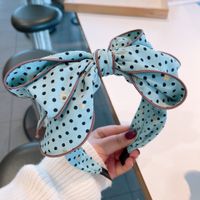 Vintage Contrast Color Cream Polka Dots Three-dimensional Bow Headband Wholesale sku image 4