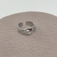 Fashion Three-dimensional Metal Thorns Inlaid With Red Diamonds Ring sku image 1
