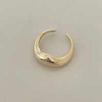 Vintage Metal Embossed Retro Solid Gold And Silver Arc Alloy Ring sku image 3