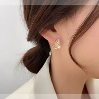 Korean Style Butterfly Alloy Artificial Pearls Ear Studs main image 5