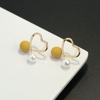 High-quality Silver Needle Earrings Korean Temperament Jewelry Love Simple Earrings Personality Pearl Earrings Niche Women&#39;s Jewelry sku image 3
