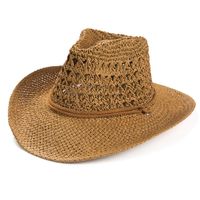 2022 Solid Color Sunscreen Sunshade Cowboy Handmade Straw Hat main image 6