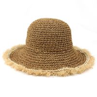 Summer Foldable Straw Fisherman Hat Raw Edge Women's Straw Hat main image 5