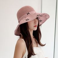 Fashion Solid Color Big Brim Woven Straw Hat Fisherman Hat main image 1