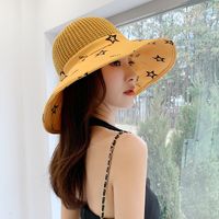 Fashion Solid Color Big Brim Woven Straw Hat Fisherman Hat main image 4