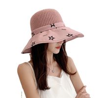 Fashion Solid Color Big Brim Woven Straw Hat Fisherman Hat main image 6