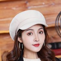 British Solid Color Woolen Octagonal Female Autumn And Winter New Peaked Cap sku image 7