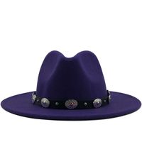 New Style Metal Belt Retro Solid Color Top Hat Jazz Hat sku image 5