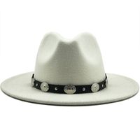 New Style Metal Belt Retro Solid Color Top Hat Jazz Hat sku image 8