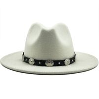 Nouveau Style Ceinture En Métal Rétro Couleur Unie Chapeau Haut De Forme Chapeau De Jazz sku image 8