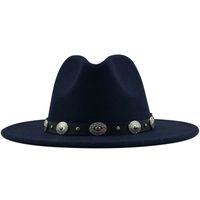 New Style Metal Belt Retro Solid Color Top Hat Jazz Hat sku image 14