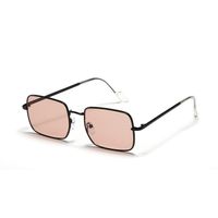 Square Small Frame Light Gray Business Temperament Color Sunglasses sku image 4