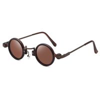 Retro Steampunk Style Small Frame Sunglasses Male Personality Hip-hop Round Sunglasses sku image 7