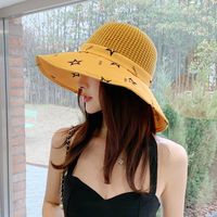 Fashion Solid Color Big Brim Woven Straw Hat Fisherman Hat sku image 1