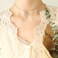 Niche Artistic Butterfly Tassel Titanium Steel Necklace Clavicle Chain sku image 3