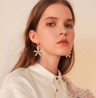 White Flower Earrings Female Korean New Alloy Ear Jewelry main image 3