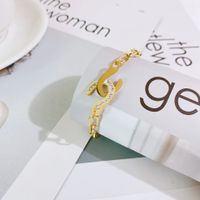 Mode Nouveau Bracelet Simple Incrusté De Diamants Plaqué Or 18 Carats En Acier Au Titane main image 3
