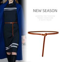 New Decorative Dress Fashion Thin Leather Female Belt main image 4