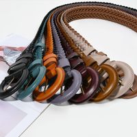 Women's Wide Perforated Woven Leather Summer Decoration Dress Waist Belt main image 1