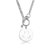 Mode Smiley Visage Titane Acier Pendentif Simple Collier En Gros main image 1