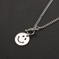 Fashion Smiley Face Titanium Steel Pendant Simple Necklace Wholesale main image 3