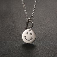 Mode Smiley Visage Titane Acier Pendentif Simple Collier En Gros main image 5