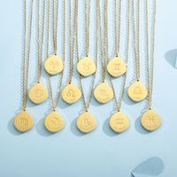 Stainless Steel Titanium Steel 18K Gold Plated Simple Style Constellation Necklace main image 4