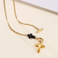Titanium Steel 18K Gold Plated Fashion Letter Necklace main image 5