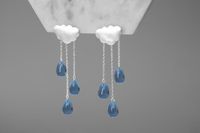 Fashion Cloud Shaped Tassel Raindrop Alloy Earrings main image 6