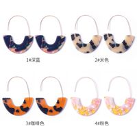 New Fashion Leopard Print Acrylic Acetate Plate U-shaped Earrings Women main image 3