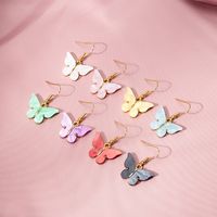 Shell Butterfly Fashion Color Gradient Alloy Earrings main image 1