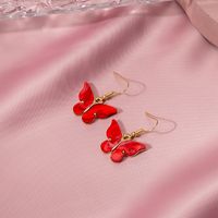 Shell Butterfly Fashion Color Gradient Alloy Earrings main image 3