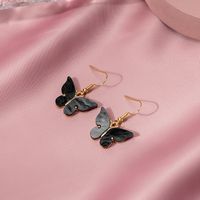 Shell Butterfly Fashion Color Gradient Alloy Earrings main image 4
