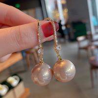 Fashion Red Pearl Bell Inlaid Rhinestone Alloy Drop Earrings Wholesale main image 1